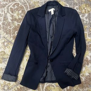 H&M Fitted Navy Blue Blazer Size 2